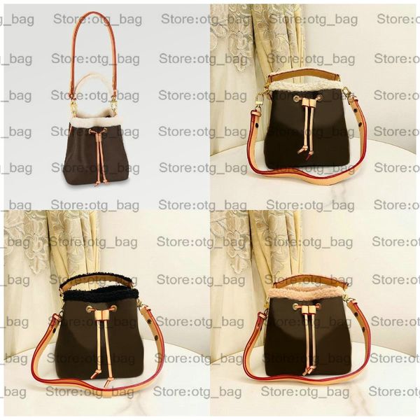 

neonoe bb bag 22ss winter fur handbag women designer mini bucket bags damier azur shoulder luxurys crossbody neo noe m46319