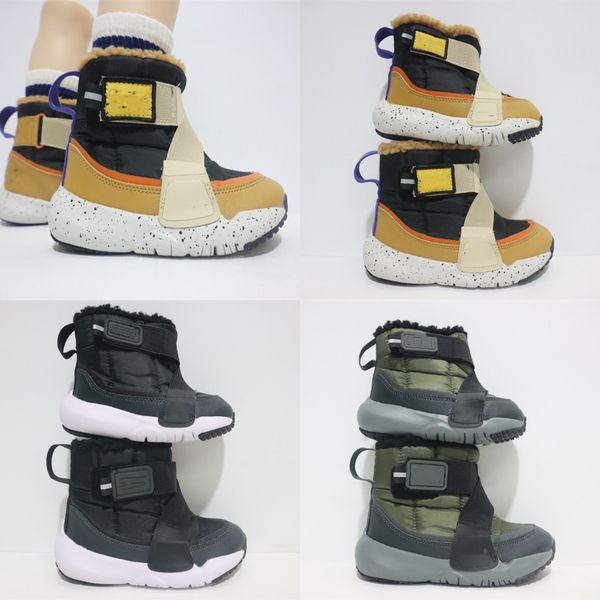 

kids flex advance winter boots designer sherpa snow boot fluff fur lined mid calf pull on booties size us 7c-5y preschool junior children ou