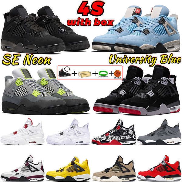 

university blue men basketball shoes 4 4s mens se neon black cat pure money metallic red fire red toro bravo rapotors green glow sports