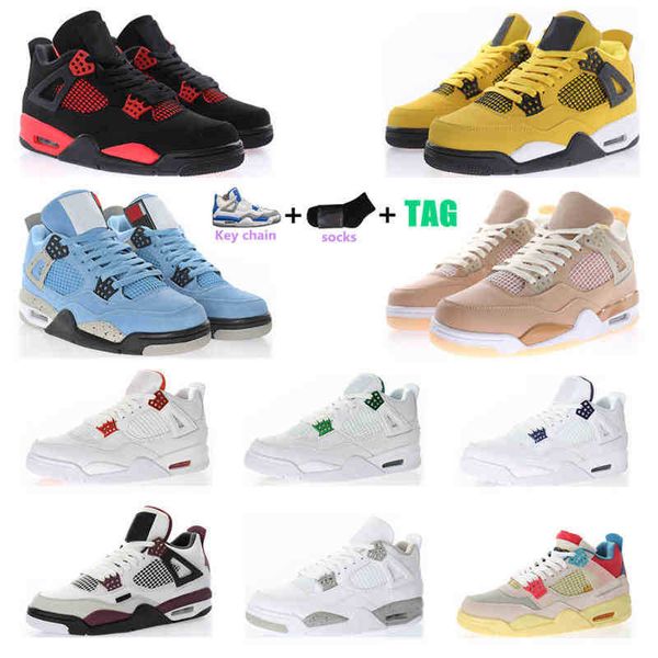 

university blue metallic purple red green 4s mens basketball shoes 4 sail tech white black cat bred pure money lightning men sports women