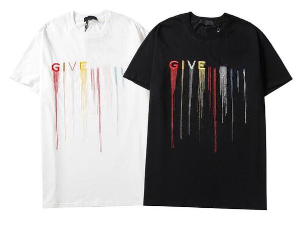

men tees t shirt designer women trend men's casual embroidery street ladies breathable short sleeves luxury wholesale cotton, White;black