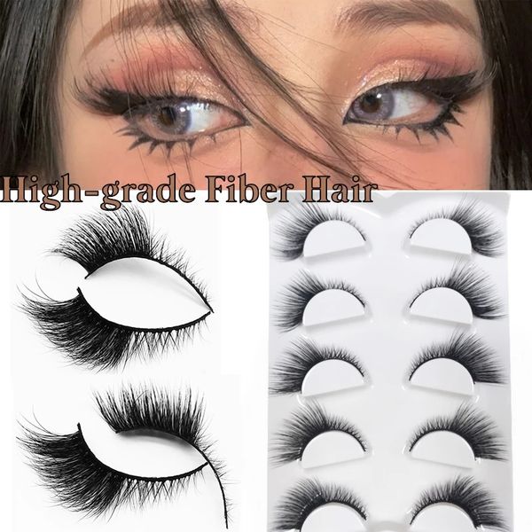 

wholesale 5/10/20 pairs of cat eye eyelash new handmade mink eyelashes 3d curl winged natural realistic messy end eye elongated thick soft f