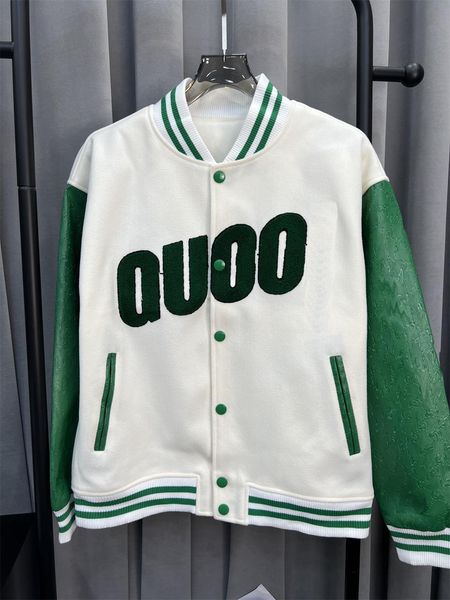 

fashion varsity flocking leather sleeves jackets animal letter towel embroidery crochet floral baseball jacket high street couples women men, Black;brown