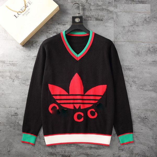 

designer brand men's sweaters 100% cotton long sleeve pullovers for mens womens classic striped plain sweatshirts autumn winter warm co, White;black