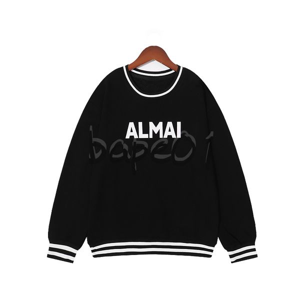 

autumn luxury mens long sleeve sweatshirt fashion classic alphabet print sweatshirt designer crew neck pullover casual white black asian