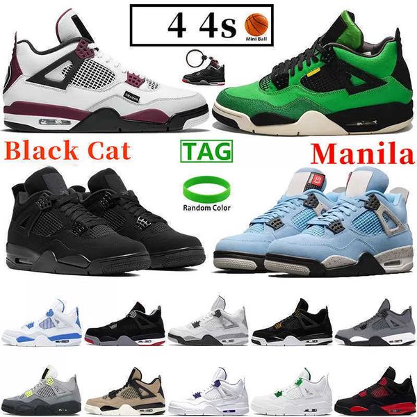 

manila 4 university blue 4s basketball shoes black cat fire red men sneakers starfish metallic orange green what the mushroom mens