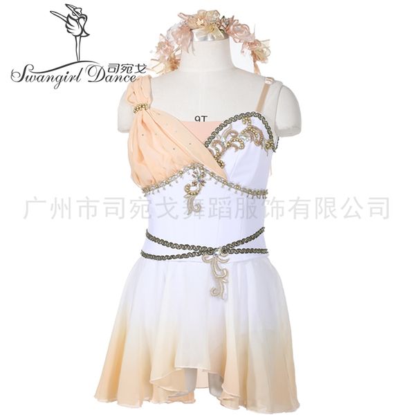 

orange chiffon girl ballet tutu dress ballerina costume custom made cupid variation bt4154b, Black;red