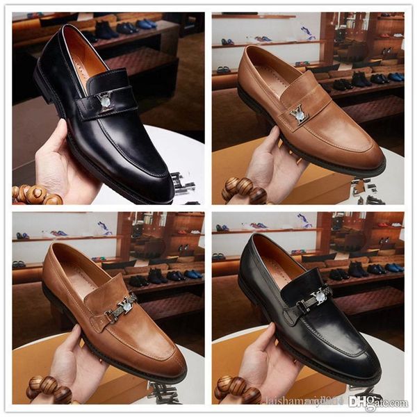 

28 style luxury dress men shoess classic genuine leather oxford shoe fashion designer business men's suits shoes size eur 38-45, Black