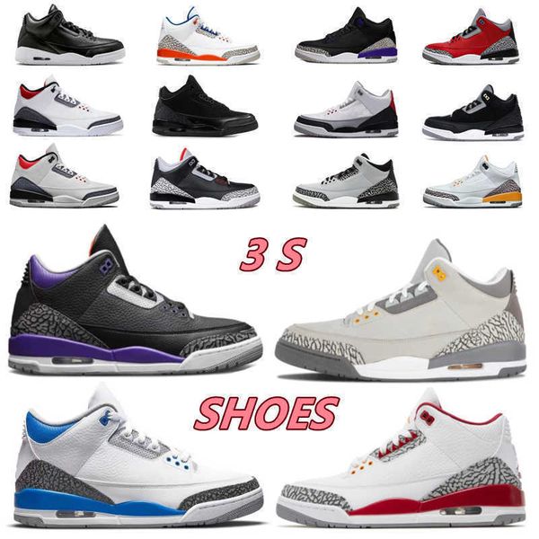 

2022 fashion basketball shoes 3s men women blue royal black cat cement white knicks rivals outdoor sneaker shoes