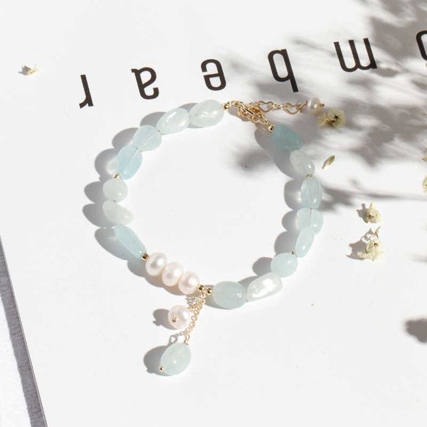 

beaded strands irregular natural jade beads bracelet bangle for women jewelry gemstone agate pearl pendant bracelet handmade strand gift ybr, Black