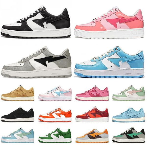 

designer shoes bapestas sk8 sports sneakers trainers vintage mens womens casual black white indigo snakeskin pine green raygun racer fas nux