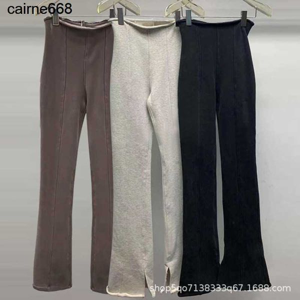 

women's pants designer autumn new split high waist sports pants casual wide alexanders leg pants female fashion wangs, Black;white