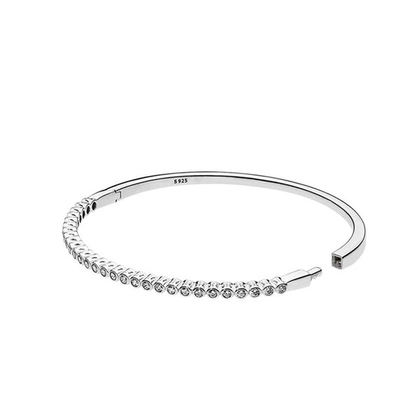 

twinkling forever bangle bracelet with original box for pandora 925 sterling silver wedding jewelry for women girls cz diamond bracelets fac, Black