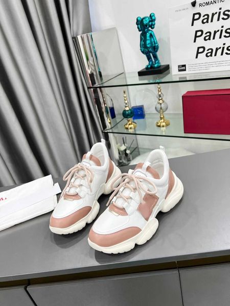 

5a quality casual shoes spring new style b family color contrast leather dad shoes women's round head strap high thick soled casual sne, Black