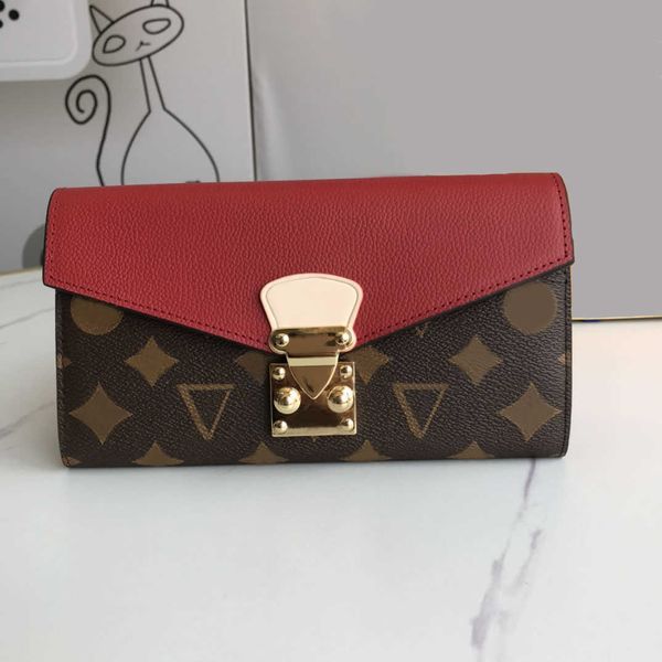 

2022 designer flowers wallets luxurys men women leather bags classic letters key coin purse original box plaid card holder, Red;black