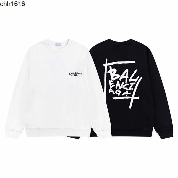 

smallest ceiling balencaigaess ins fashion brand spring and autumn alphabet print french minority temperament round neck sweater, Black