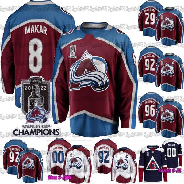 

hockey colorado cale makar avalanche 2022 stanley cup champions jersey nathan mackinnon gabriel landeskog nazem kadri mikko rantanen andre b, Black