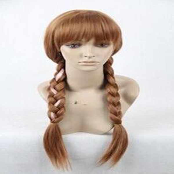

popular anny wig anime cosplay wig cover female growth braid wig, Black