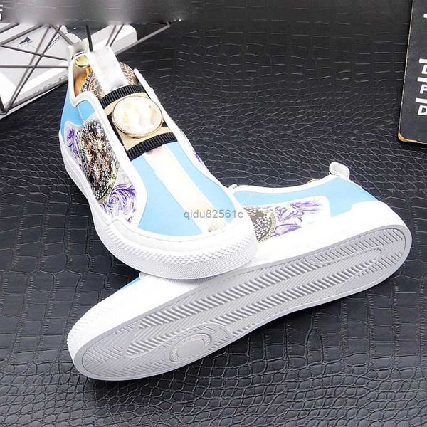 

men shoes sports shoes print color pu flat sole slip on classic comfortable firm sewing fashion non slip casual, Black