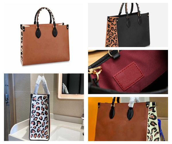 

5a quality bag woman shoulder bags espom designer lady genuine leather tote handbag onthego handbags ladies casual pvc leather leopard fashi