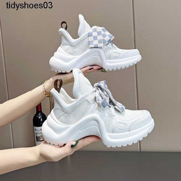 

2022 female designers new dad shoes women's versatile breathable bow type thick sole raised muffin sole breathable leather casual sport, Black
