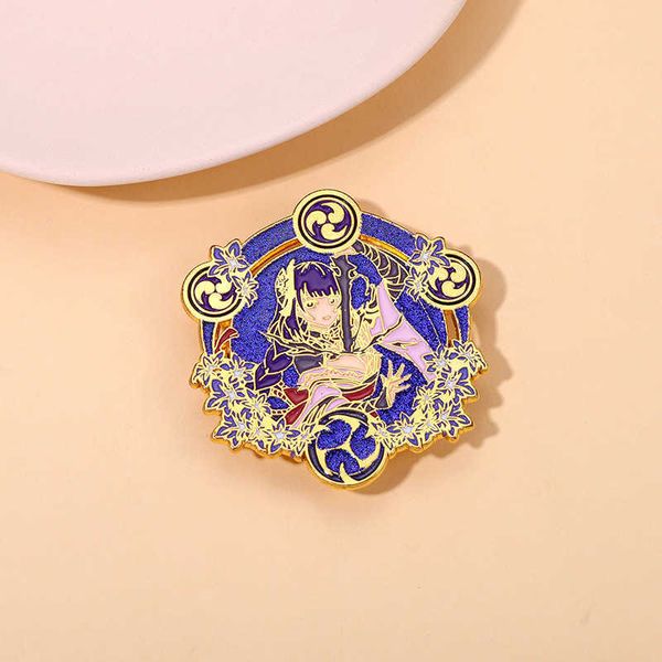 

alloy broochs genshin impact character general thunder and lightning cartoon characters around anime cute girls clothes, Gray
