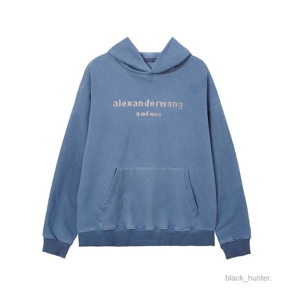 

alexanders designer wangs men's hoodies sweatshirts fashion brand autumn winter new diamond letter plush hoodie casual loose men women&, Black