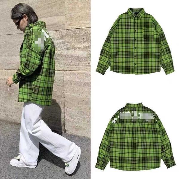 

pa mens casual shirt plam designer jacket men women hip-hop loose fleece shirts plaid cardigan coat p002, White;black