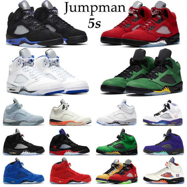 

jumpman 5 basketball shoes 5s racer blue raging red stealth 2.0 alternate grape oreo oregon ducks mens trainers sport sneakers, Black