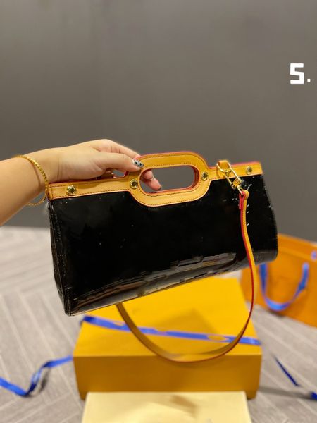 

shoulder bag luxury tote purse brand handbag message bags cluth classic genuine leather patent crossbody original 5a quality old flower 33cm