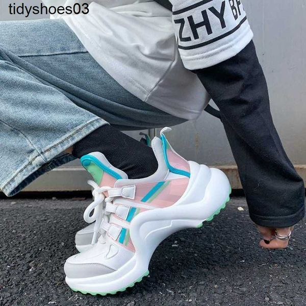 

200 designer pairs of minimum order women's shoes in spring and summer of 2022 new daddy casual sports color blocking thick soled shoes, Black