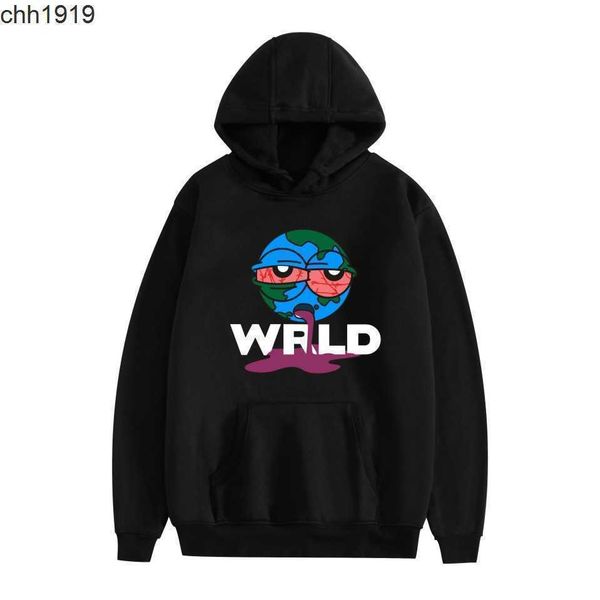 

designer new american singer juice wrld print fashion loose hoodie for men and women, Black