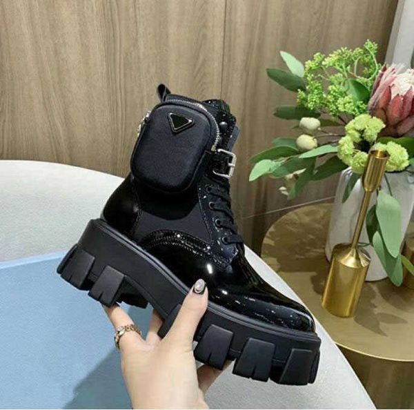 

ankle boots martin boots winter boot high sneakers designer oblique explorer for women calfskin leather box platform, Black