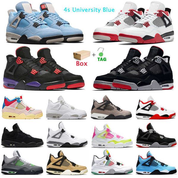 

2021 mens basketball shoes 4s jumpman 4 pure money black cat bred cactus jack metallic purple red white oreo loyal blue men sports sneakers