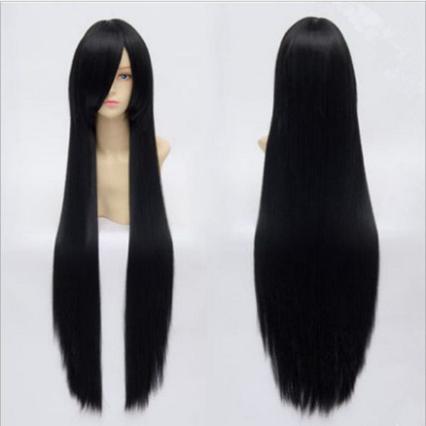 

popular 100cm black long straight hair antique cosplay wig