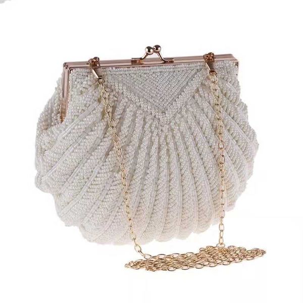 

shoulder bags beading women evening party dinner dress day clutches shell chain bag female small pearl messenger handbags 221017