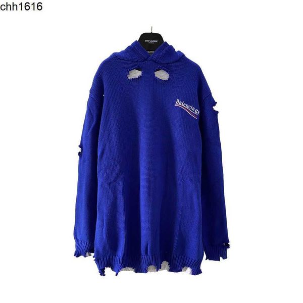 

bca balencaigaess cola fake two worn-out sweaters 2022 2023ss, White;black