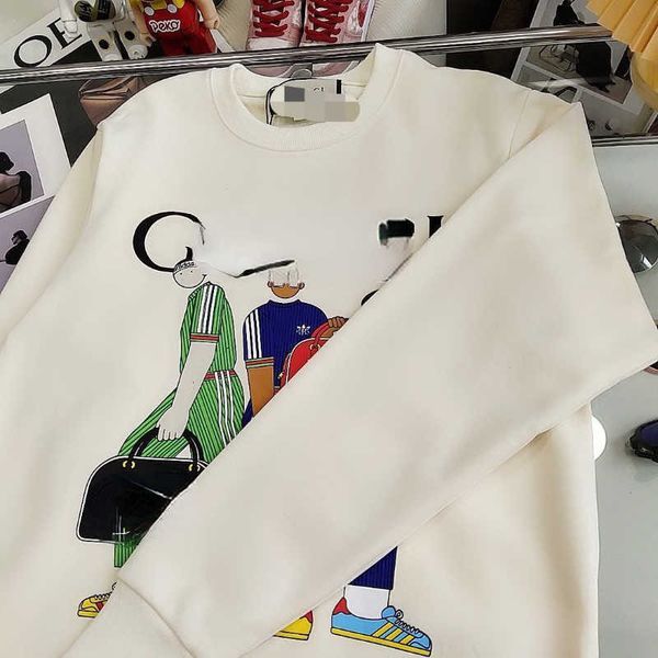 

hoodie designer ci co-branded men's and women's printed long sleeve t-shirt sweater loose casual pullover coat high quality, Black