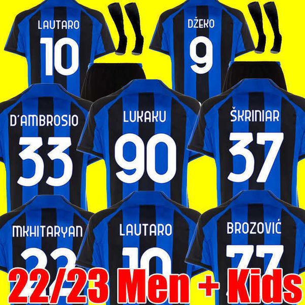 

lukaku soccer jerseys barella correa dzeko giroud ibrahimovic lautaro theo brahim 22 23 football shirt 2022 2023 uniforms men kids kit sets, Black;yellow