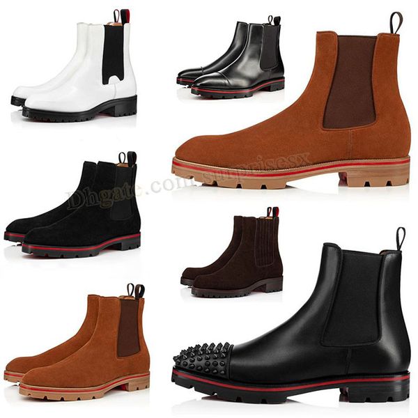 

designer mens fashion boots 2022 quality red brown suede velvet ankle high boot snow booties triple black white glitter leather winter outdo