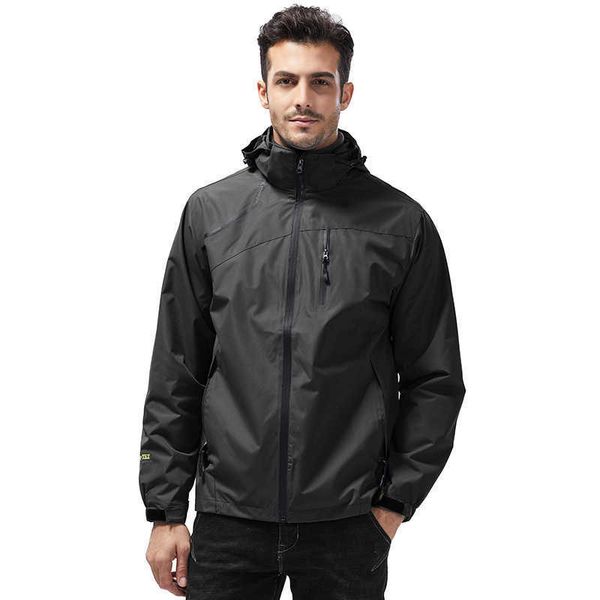 

men's jackets men's outdoor sports coats men women waterproof jacket windbreaker coat rain jacket hooded multi-pockets outwear spr, Black;brown