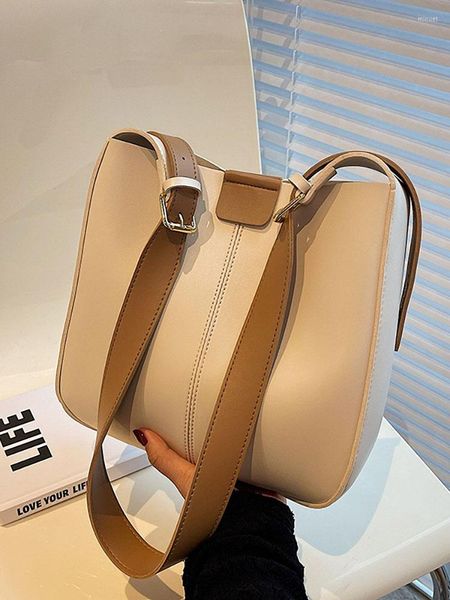 

evening bags bucket women's shoulder bag designer handbags for women pu leather fashion female crossbody solid trend