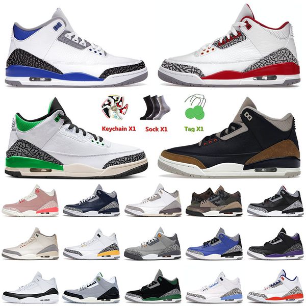 

3 3s iii mens basketball jumpman shoes racer blue j3 cardinal red lucky green fragment unc laser orange for men women sports sneakers jorda, White;red
