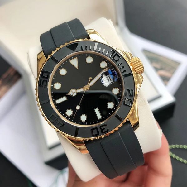 

gd factory mens luxury watches japan miyota 8215 movement yacht style yellow gold 42mm with suit serial number card master automatic sapphir, Slivery;brown