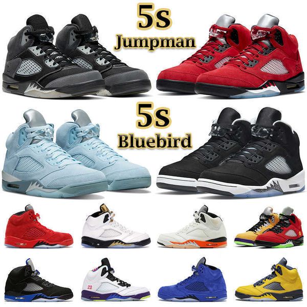 

basketball shoes men 5s jumpman bluebird raging red 5 stealth 2.0 what the white cement metallic blue suede island green mens fashion sports, Black