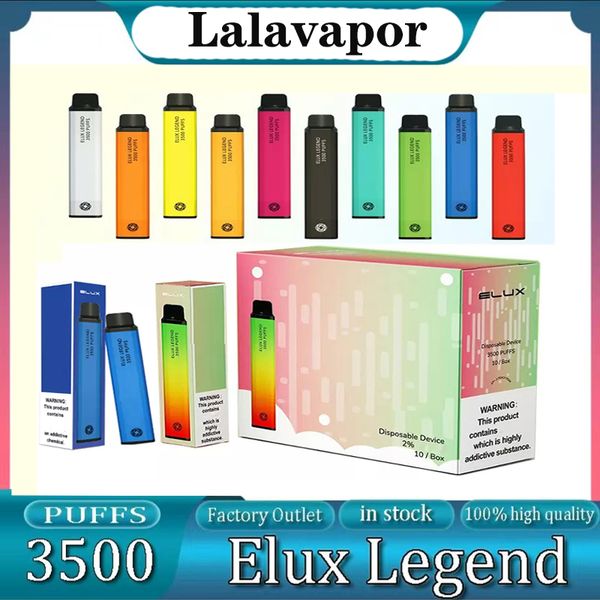 

17350 battery elux legend 3500 puffs 2% disposable pen 1500mah vaporizer stick 30 colors vapor kit 10ml pre-filled cartridge devices