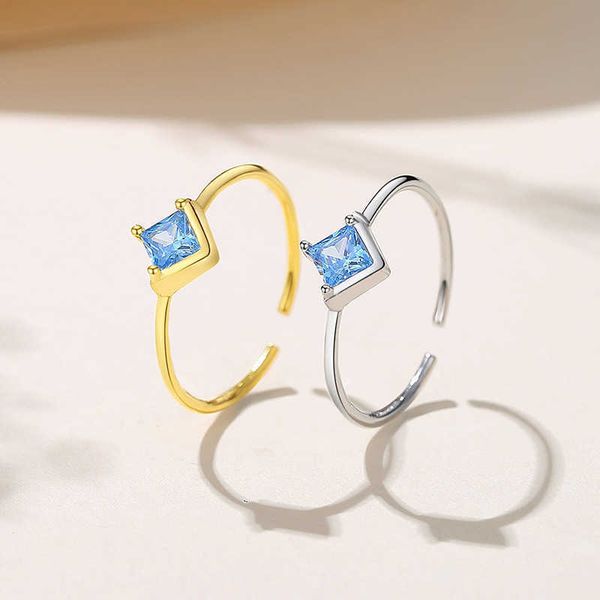 

sterling 925 silver rings 2022 tomye j22s016 luxury casual blue inlaid zircon opening adjustable jewelry for girl women gifts