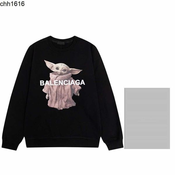 

smallest ceiling version ins fashion brand balencaigaess spring and autumn letter alien print temperament versatile round neck sweater, Black