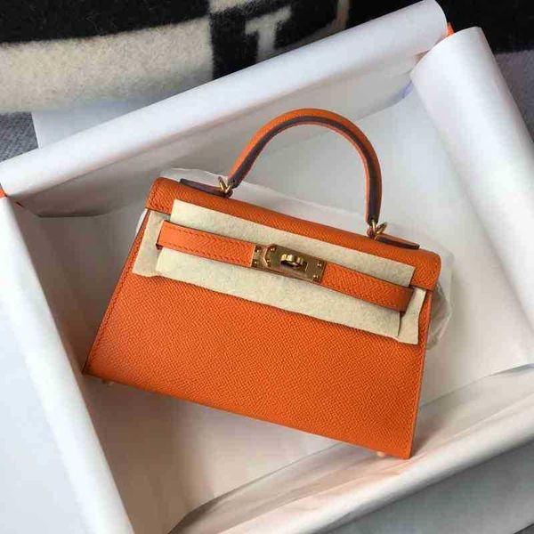 

bags herme kellybags designer handbag hand print second generation mini kelys crocodile single shoulder cross carrying leather pink women&#0