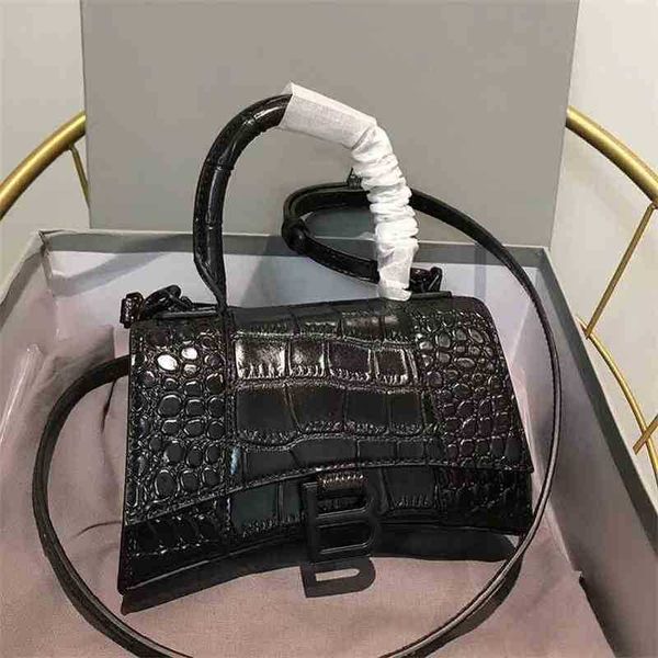 

handbags designer balencigas hourglass bag b high version bag crocodile leather women's b-button single shoulder messenger